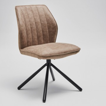 Chaise moderne matelassée en tissu avec pied en métal - Carvi